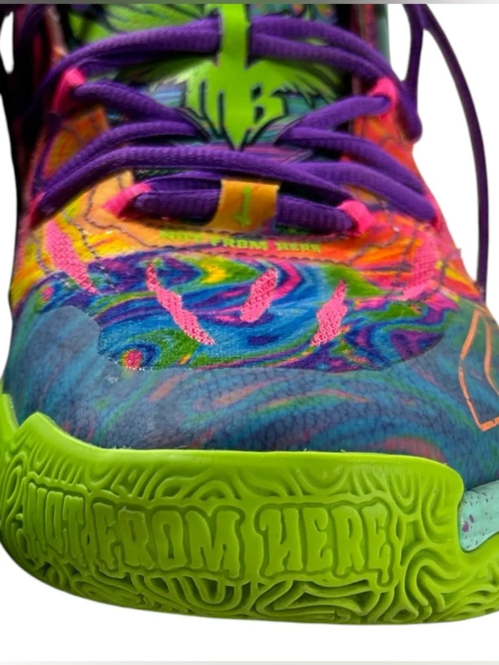 Puma MB.03 Toxic LaMelo Ball Purple Green 379899-01 Men's Size 9.5 Rare "1 of 1" - Picture 3 of 7